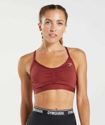 Gymshark Ruched Ženske Sportski Grudnjak Crvene | HR 3419MQZ